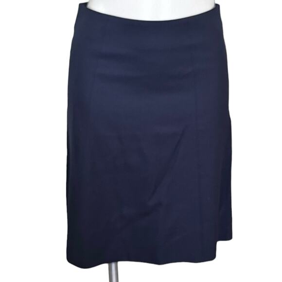 Brooks Brothers Navy Blue lined wool A Line skirt size 4 - Picture 1 of 9